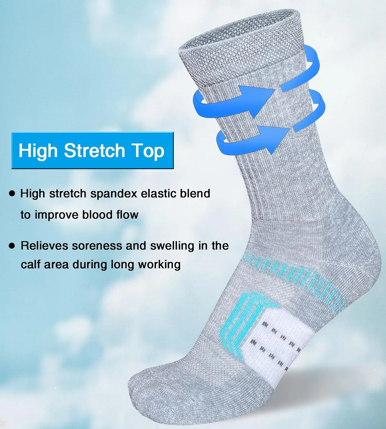 Womens Cushioned Athletic Running Crew Socks Breathable Wicking Comfort Hiking Socks 5 Pairs