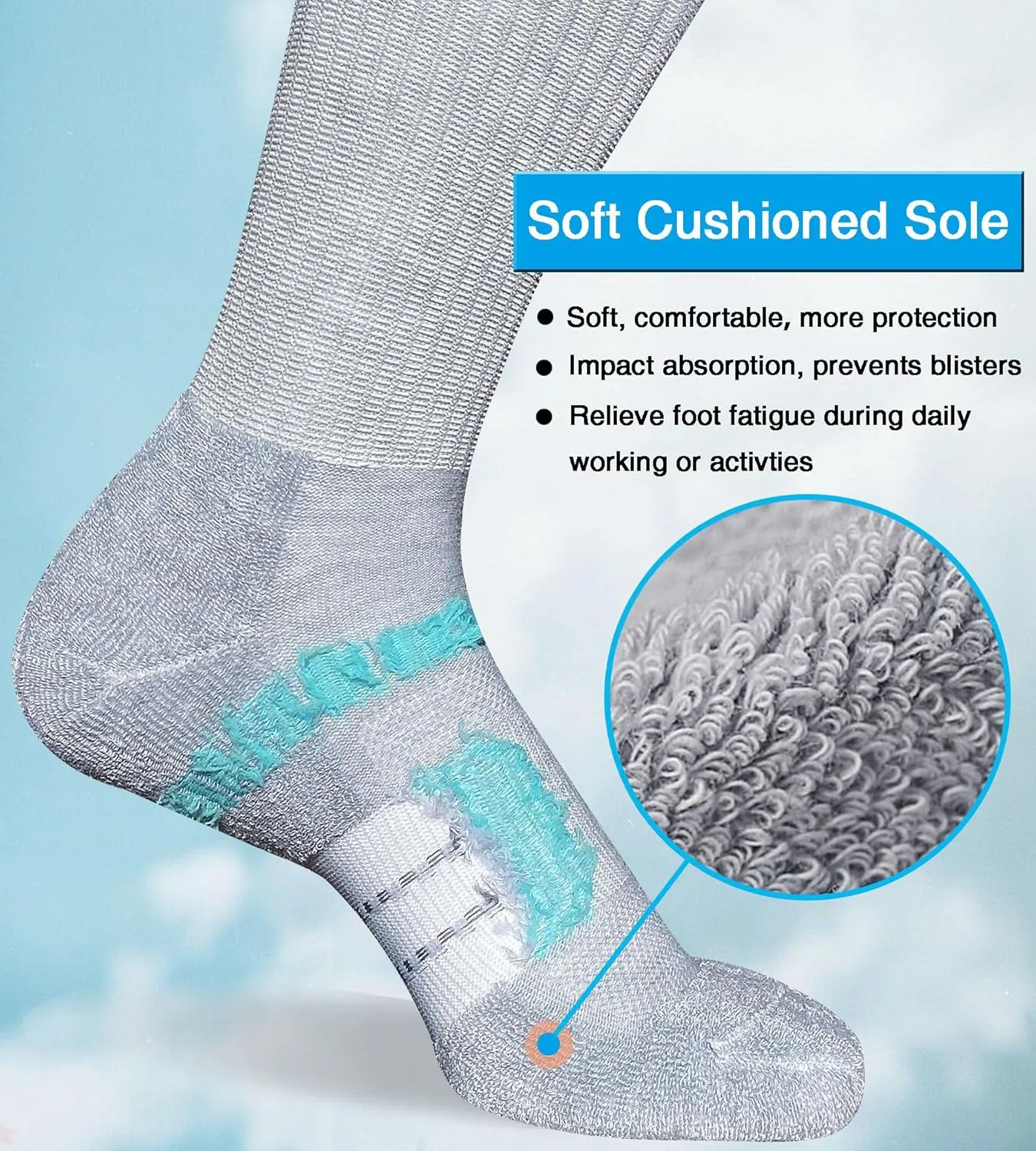Womens Cushioned Athletic Running Crew Socks Breathable Wicking Comfort Hiking Socks 5 Pairs