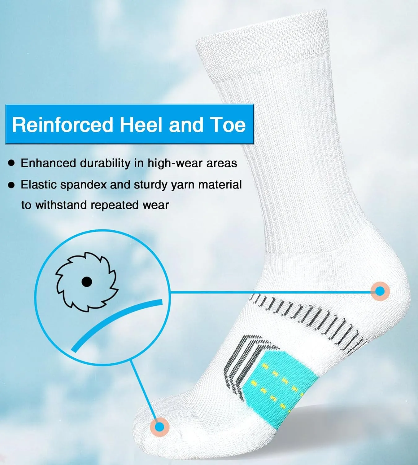 Womens Cushioned Athletic Running Crew Socks Breathable Wicking Comfort Hiking Socks 5 Pairs