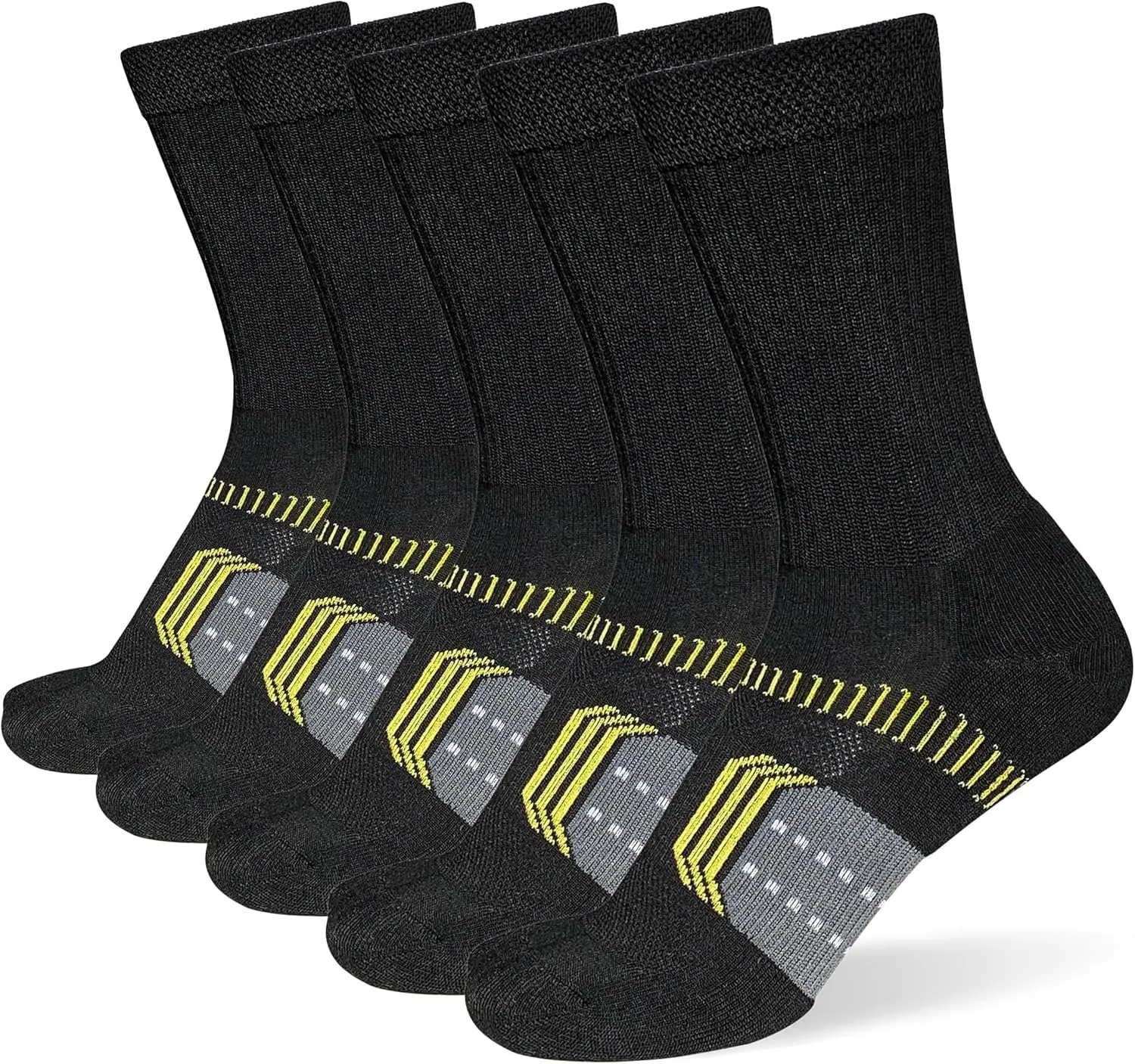 Womens Cushioned Athletic Running Crew Socks Breathable Wicking Comfort Hiking Socks 5 Pairs