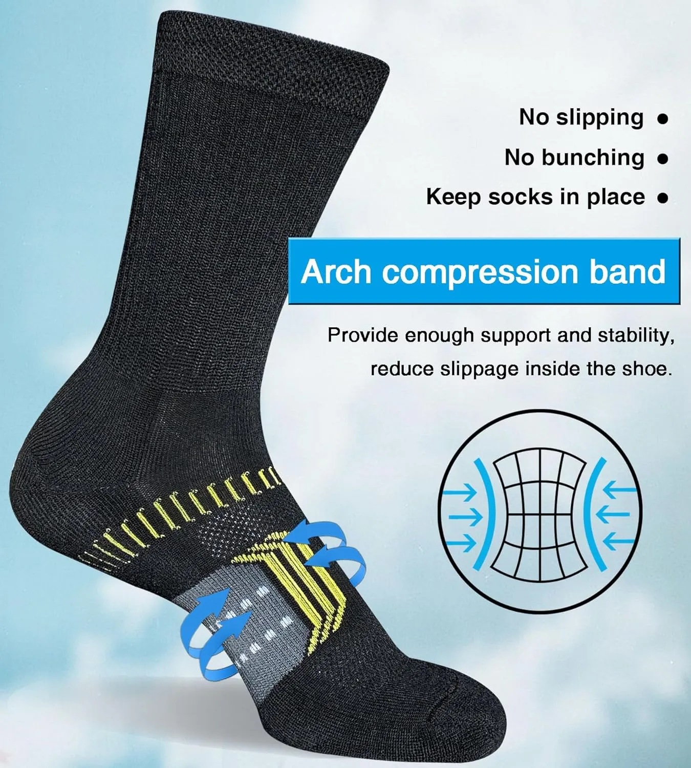 Womens Cushioned Athletic Running Crew Socks Breathable Wicking Comfort Hiking Socks 5 Pairs