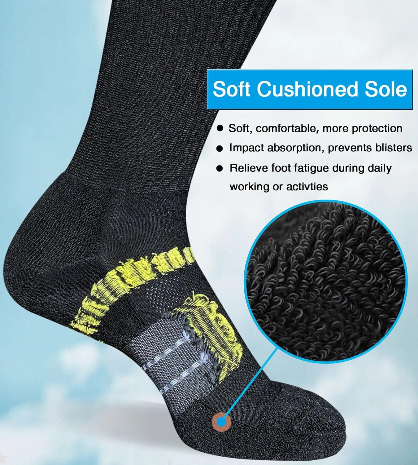 Womens Cushioned Athletic Running Crew Socks Breathable Wicking Comfort Hiking Socks 5 Pairs