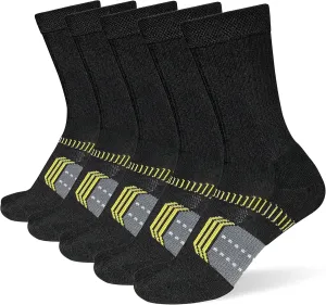 Womens Cushioned Athletic Running Crew Socks Breathable Wicking Comfort Hiking Socks 5 Pairs