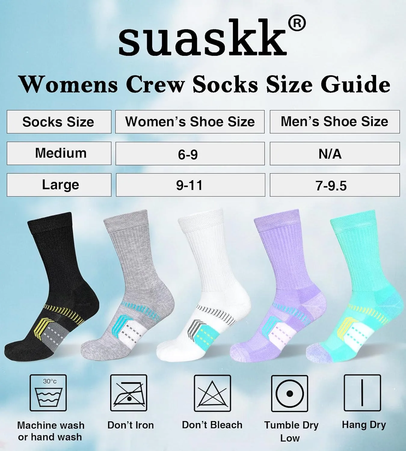Womens Cushioned Athletic Running Crew Socks Breathable Wicking Comfort Hiking Socks 5 Pairs
