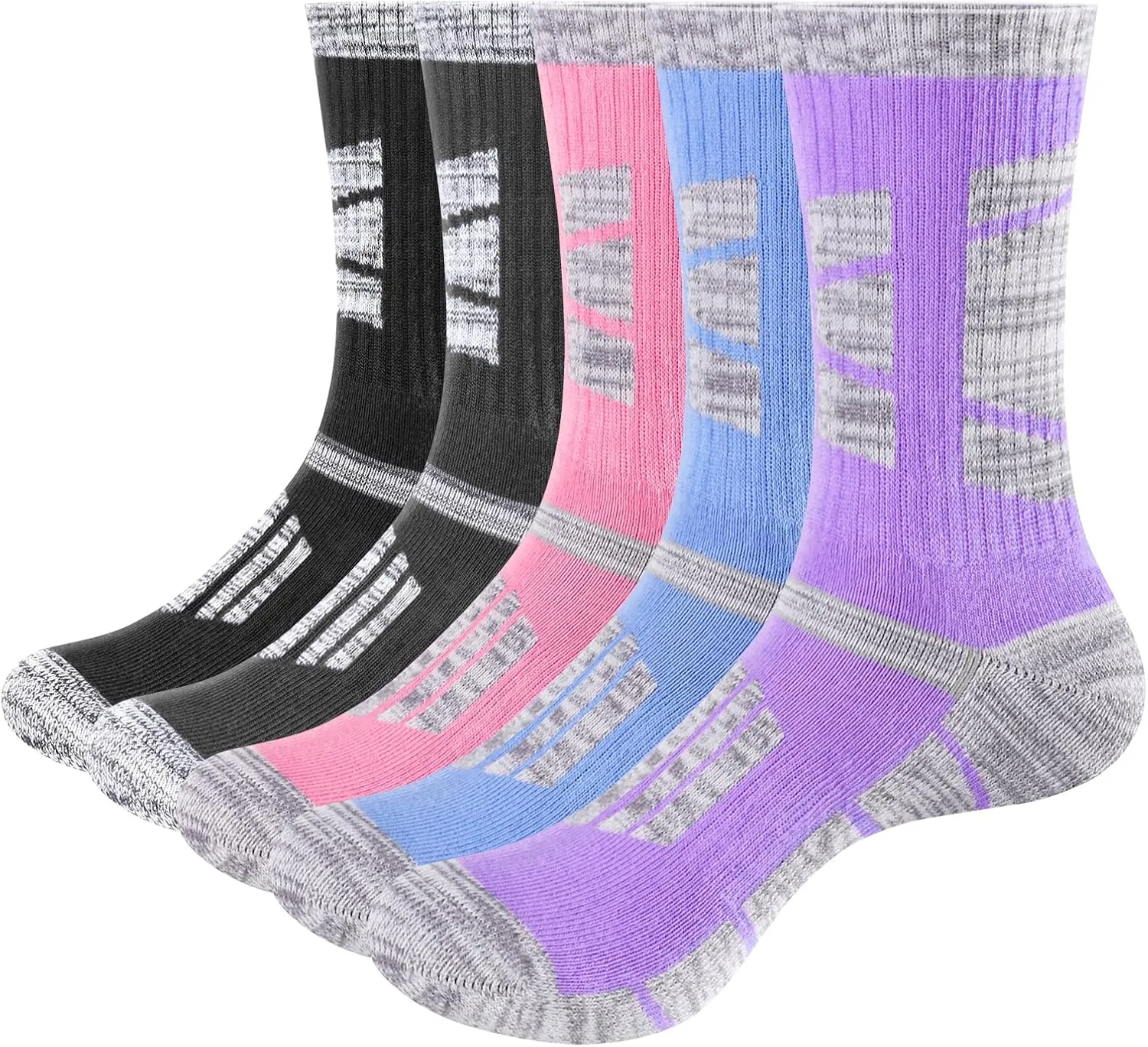 Womens Cushioned Outdoor Hiking Socks For Women, Moisture Wicking Cotton Everyday Work Casual Athletic Crew Socks