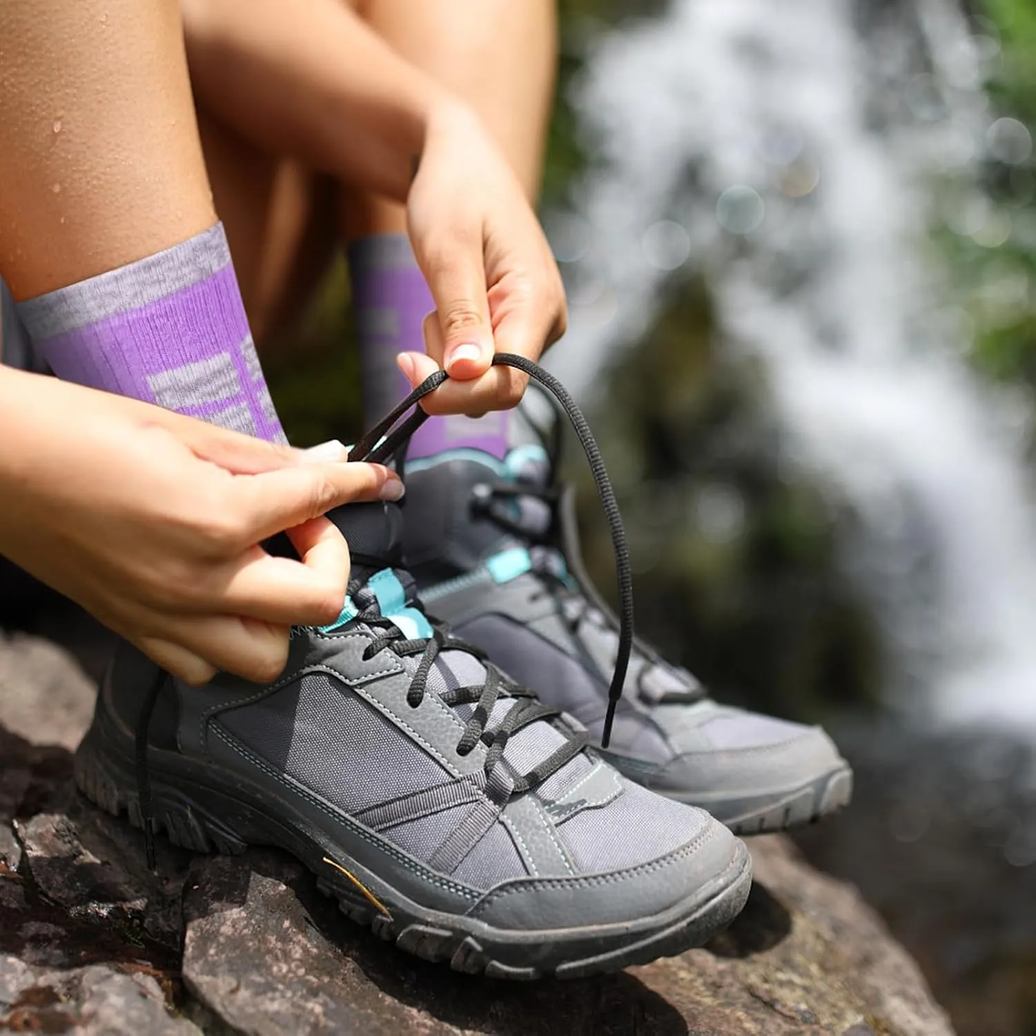 Womens Cushioned Outdoor Hiking Socks For Women, Moisture Wicking Cotton Everyday Work Casual Athletic Crew Socks