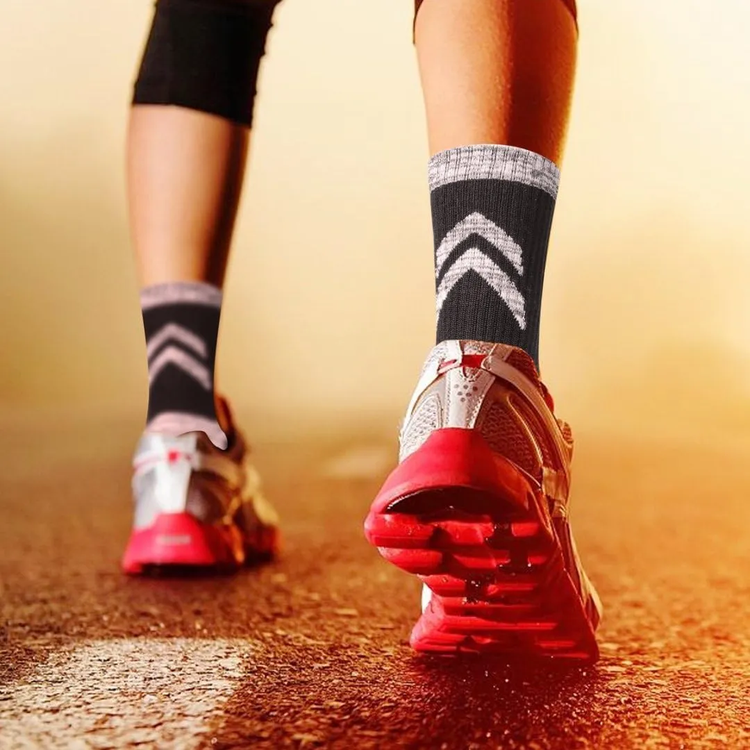 Women's Cushioned Sports Hiking Socks For Women, Moisture Wicking Cotton Casual Work Boot Athletic Crew Socks, 5 Pairs