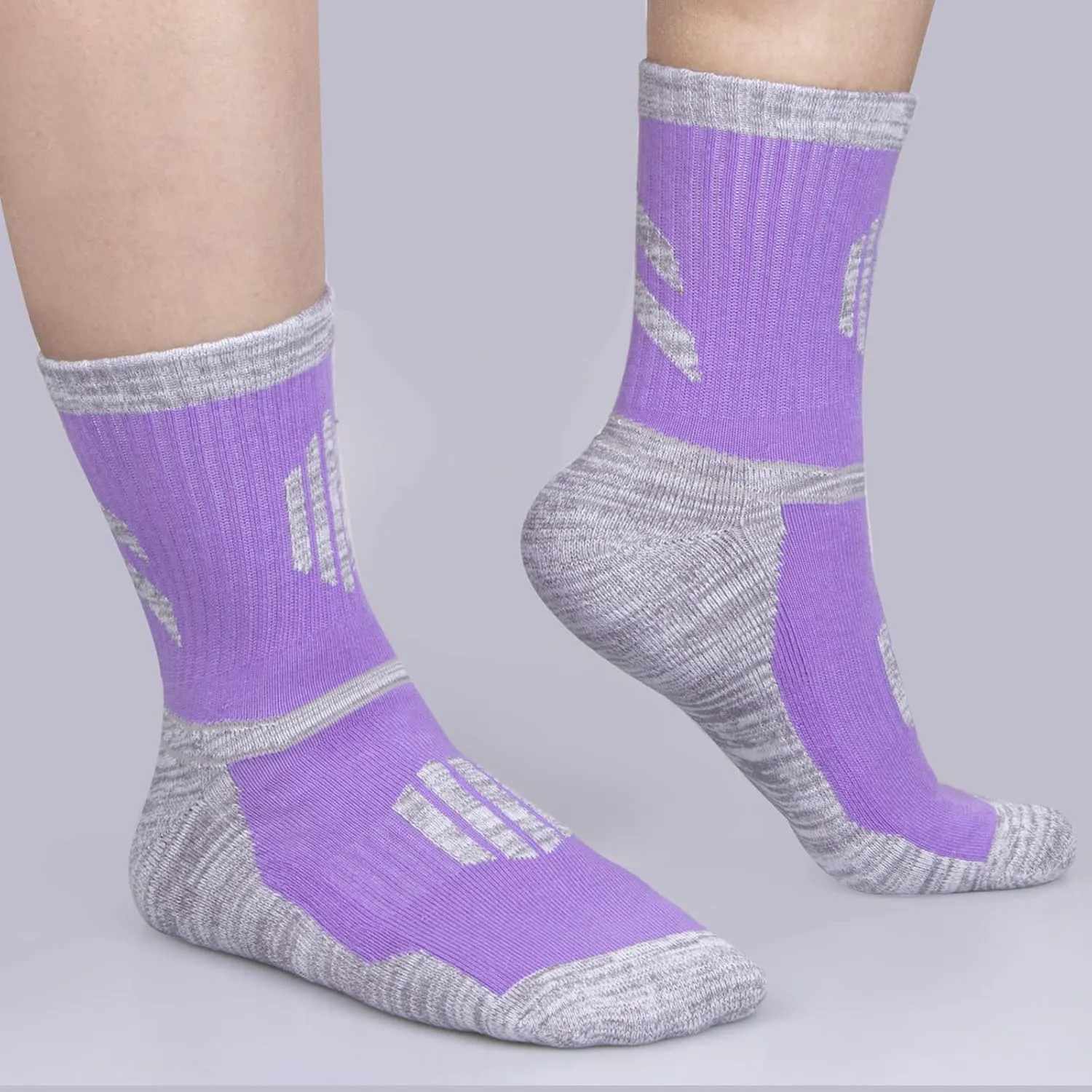 Women's Cushioned Sports Hiking Socks For Women, Moisture Wicking Cotton Casual Work Boot Athletic Crew Socks, 5 Pairs