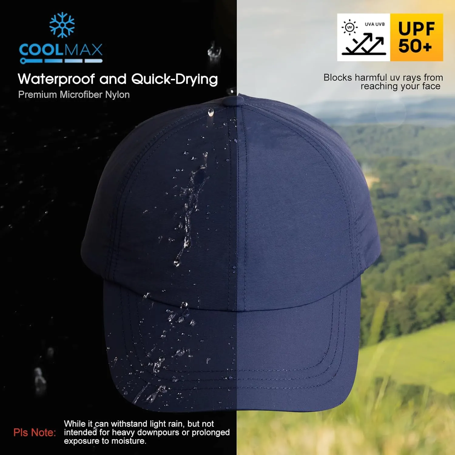 Women's High Ponytail Messy Bun Packable Unstructured Baseball Cap Oversized L XL XXL UV 50 Sun Running Hat