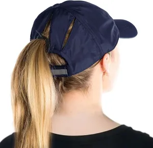 Women's High Ponytail Messy Bun Packable Unstructured Baseball Cap Oversized L XL XXL UV 50 Sun Running Hat