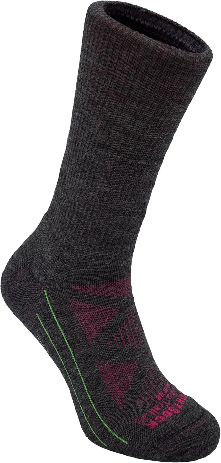 Wrightsock Merino Trail Crew Socks – Cushioned, Eco-Friendly, Anti-Blister, Breathable & Comfy – Made in USA