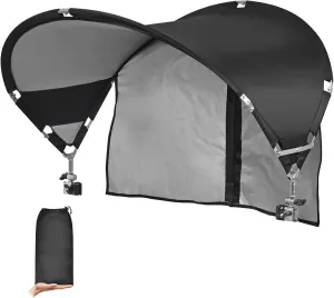 XL Universal Chair Canopy Umbrella, UPF 50  Foldable Sun Shade Attachment with Adjustable Clamp for Beach, Camping, Sports, Outdoor, Lawn, Tanning, Zero Gravity Chairs, Wagon, Wheelchair, Patented