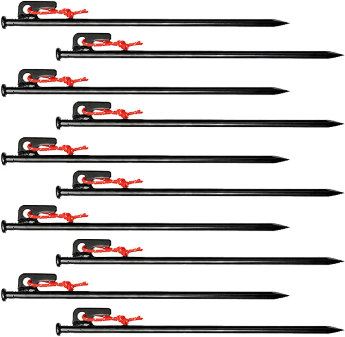 YARNOW Outdoor Tent Peg Set 10 Sturdy Metal Stakes Easy Drive Tips for Camping Tarp Canopy and More Includes Storage Bag for Easy Organization