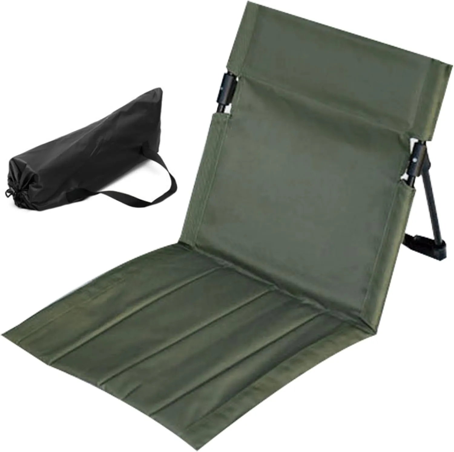 Yeory Folding Beach Chair - Breathable, Stable, Portable with Sponge Filling & Mesh Pocket - Lightweight, Soft, Sturdy - Olive Green