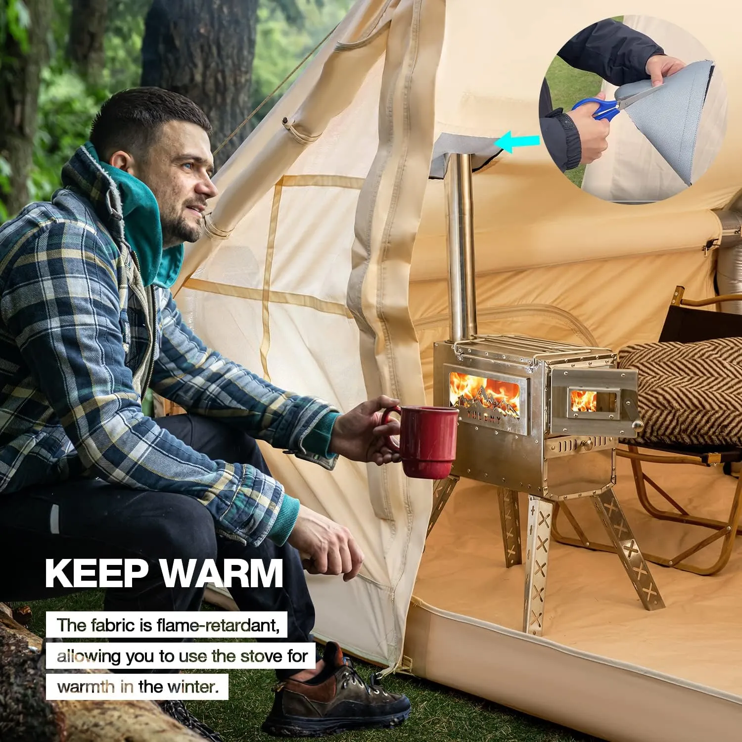 YOLENY Classic Inflatable Camping Tent for 6-12 Person, 4 Season Blow Up Tent with Mesh Windows & Pumps