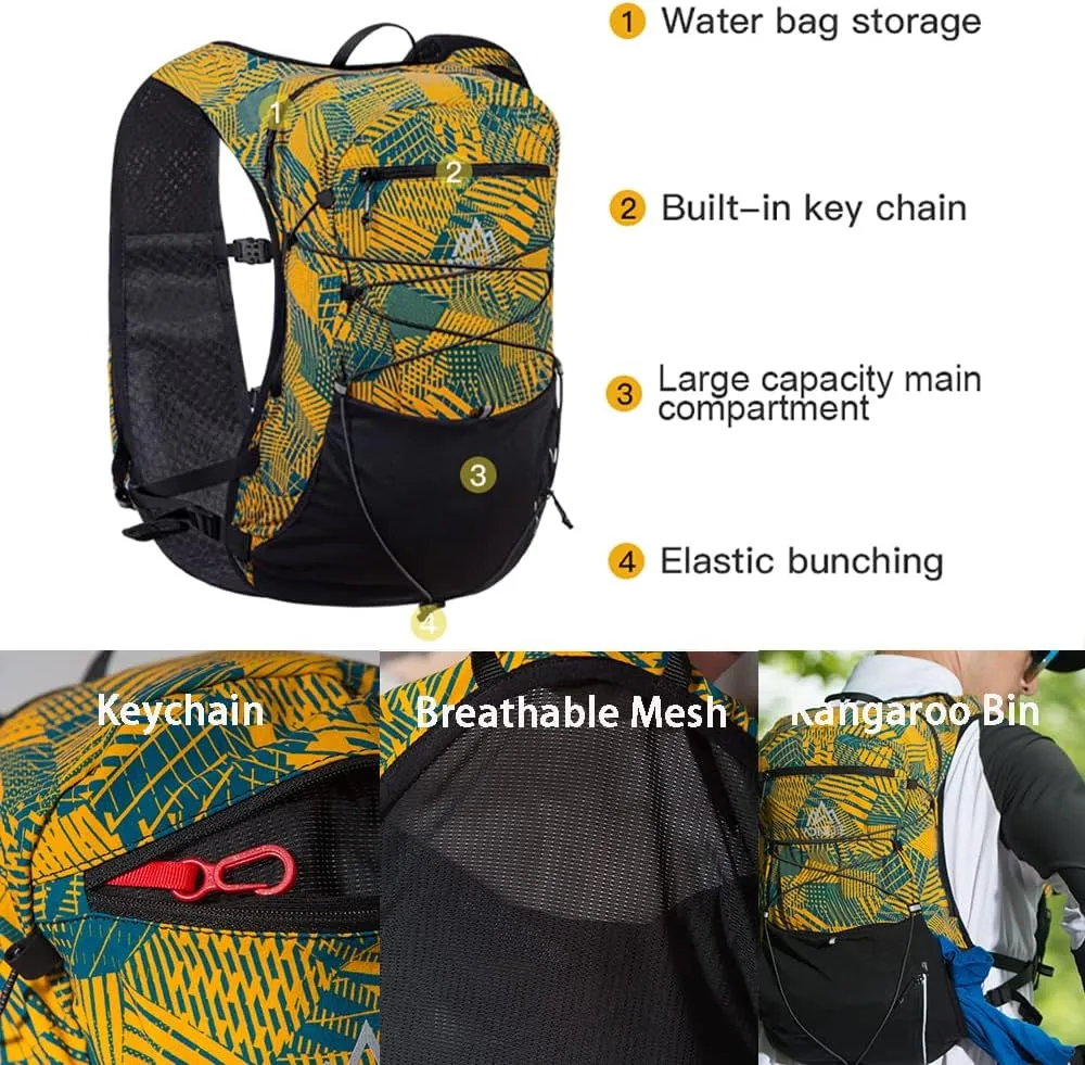 YOUGLE 12L Running Hydration Vest for Women Men Lightweight Hiking Pack Backpack for Cycling Hiking