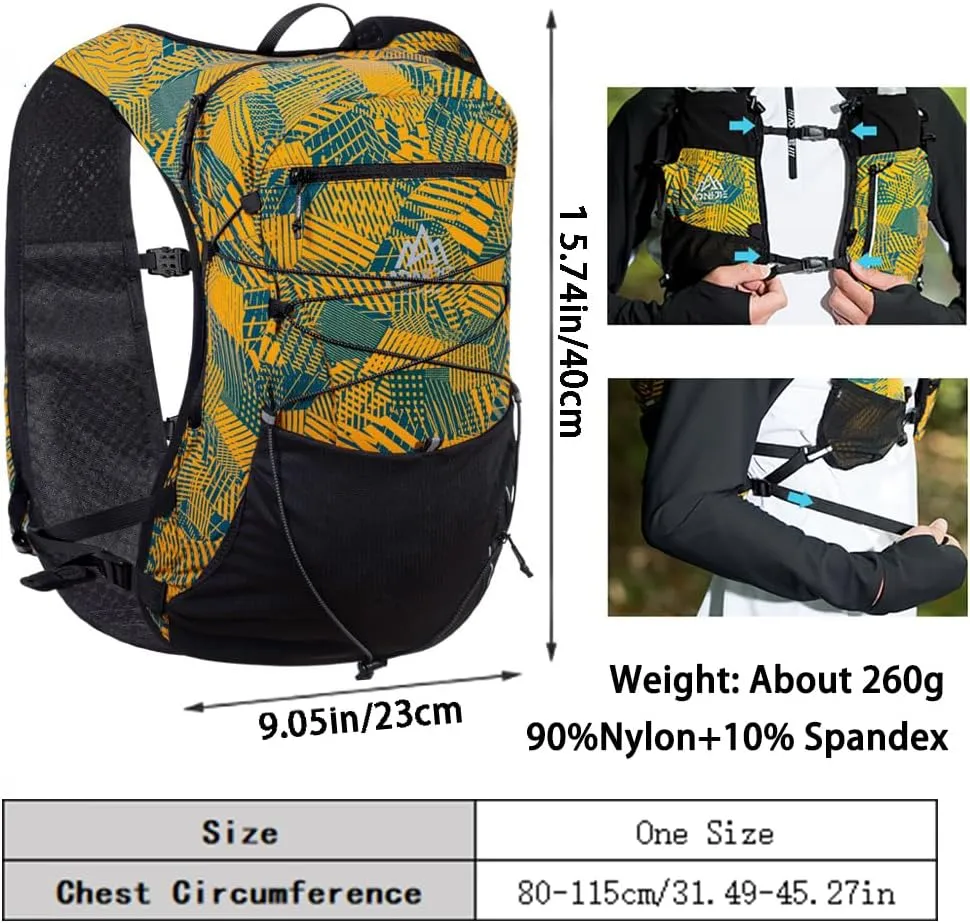 YOUGLE 12L Running Hydration Vest for Women Men Lightweight Hiking Pack Backpack for Cycling Hiking