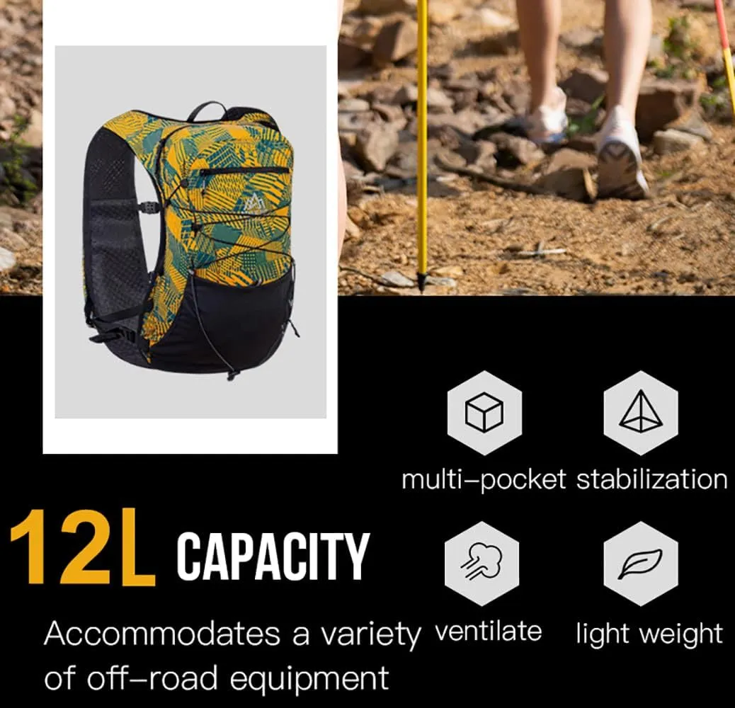 YOUGLE 12L Running Hydration Vest for Women Men Lightweight Hiking Pack Backpack for Cycling Hiking