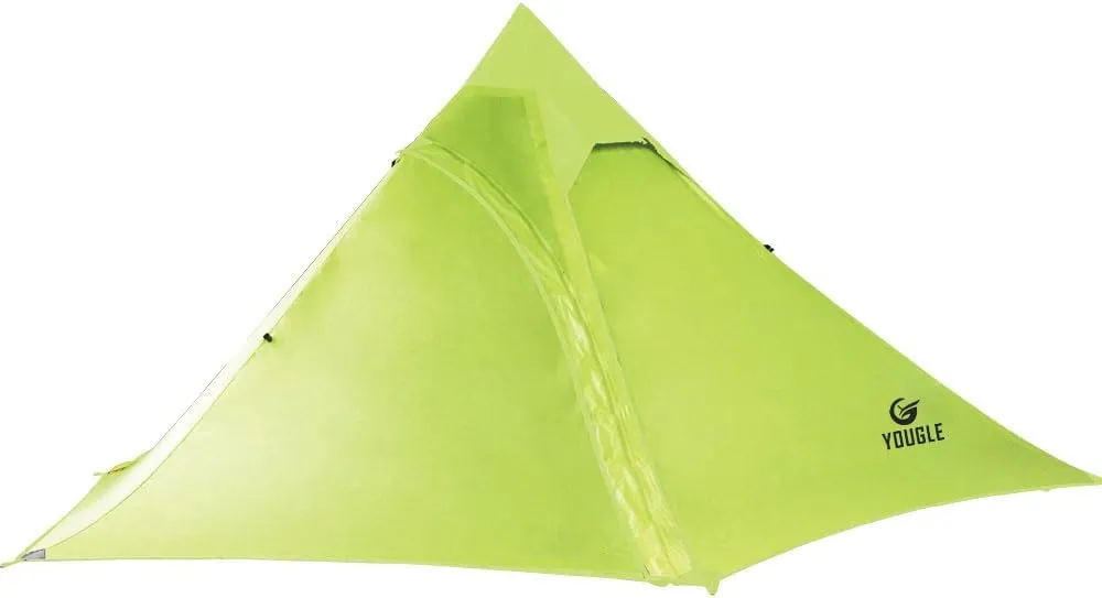 YOUGLE 2-3 Person Camping Teepee Tent 4 Season Rainproof & Wind-Proof Pyramid Tents for Camping, Hiking, Backpacking, Family, Instant Setup
