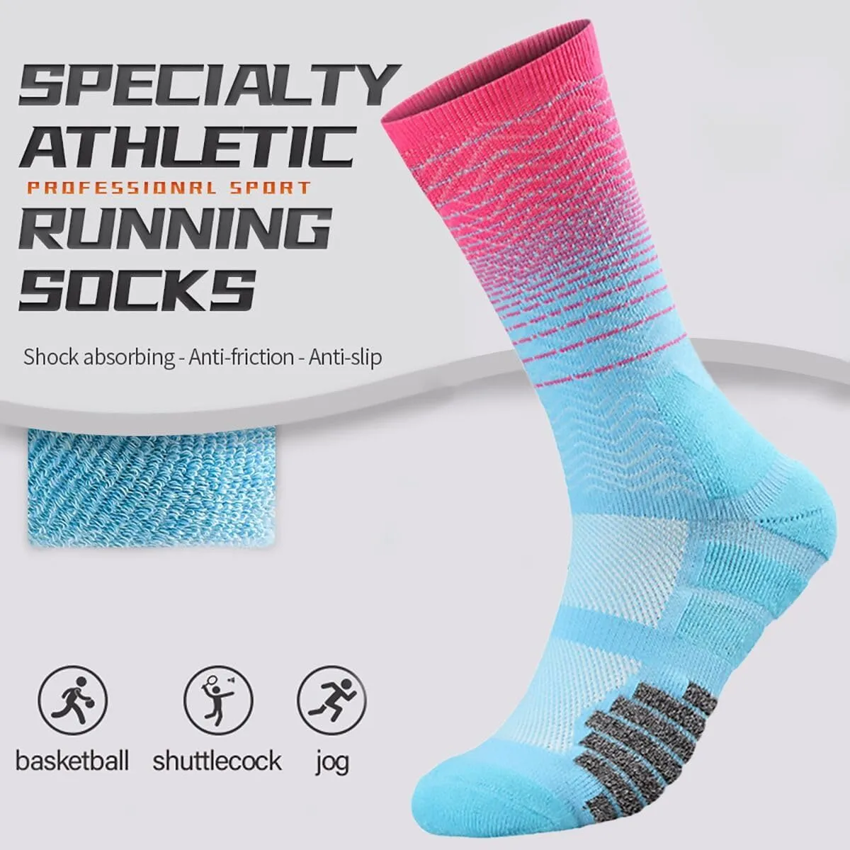 YQHMT Athletic Crew Socks Performance Thick Cushioned Sport Basketball Running Training Compression Socks for Men & Women