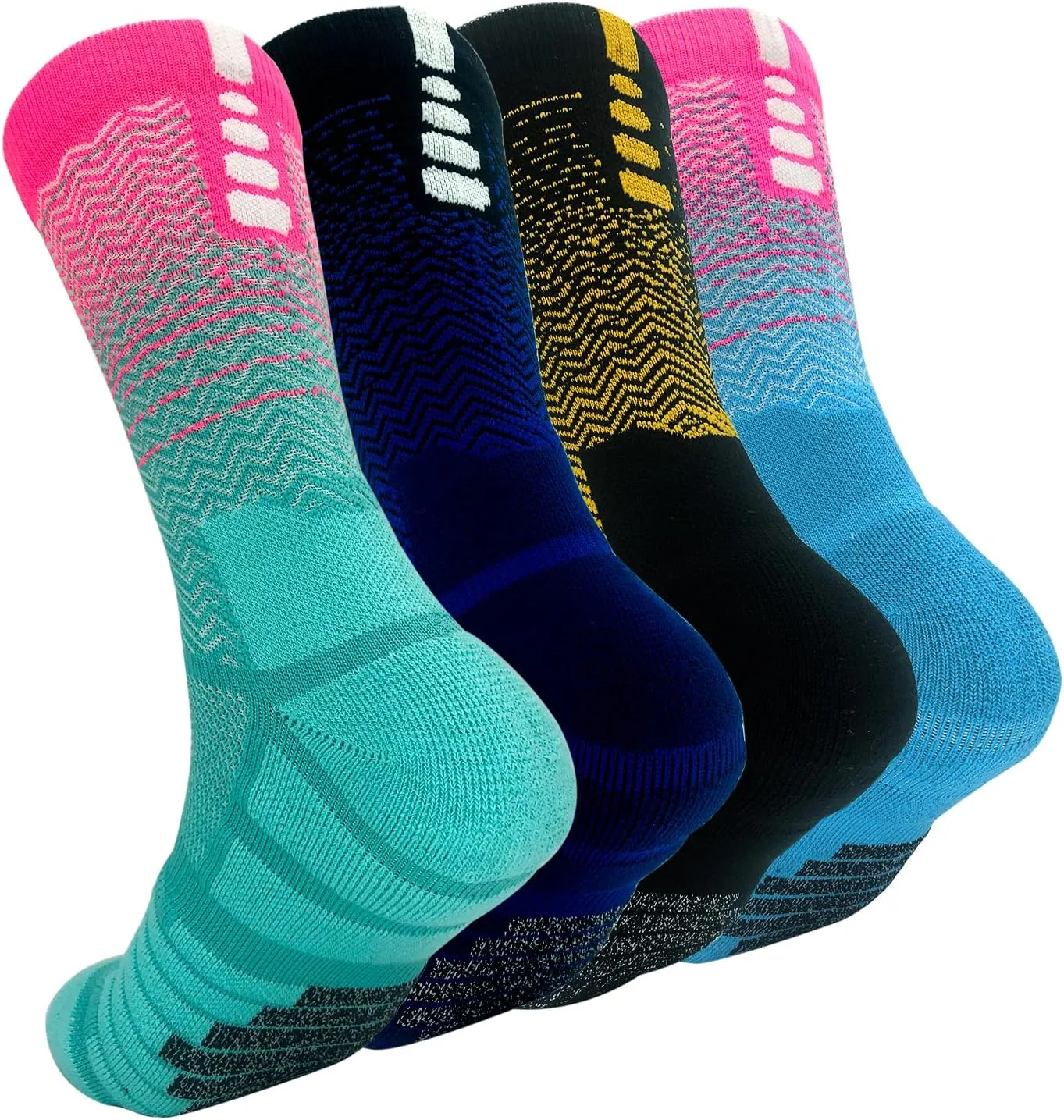 YQHMT Athletic Crew Socks Performance Thick Cushioned Sport Basketball Running Training Compression Socks for Men & Women