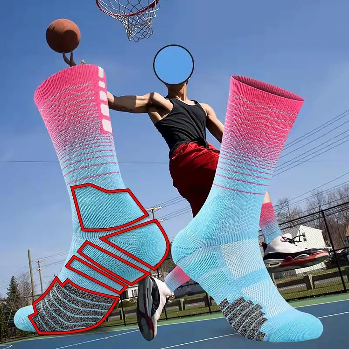 YQHMT Athletic Crew Socks Performance Thick Cushioned Sport Basketball Running Training Compression Socks for Men & Women