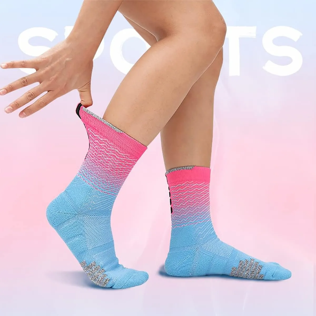 YQHMT Athletic Crew Socks Performance Thick Cushioned Sport Basketball Running Training Compression Socks for Men & Women