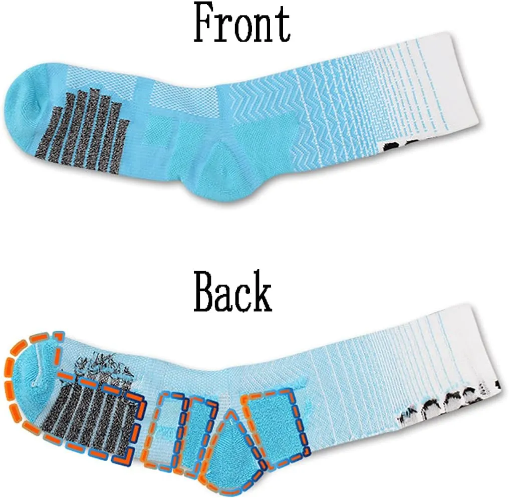 YQHMT Athletic Crew Socks Performance Thick Cushioned Sport Basketball Running Training Compression Socks for Men & Women