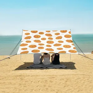 Yummy Cinnamon Bun Beach Camping Tent Sun Shelter for Whole Family, Beach Shade Canopy with UPF50  UV Protection,Easy Set Up and Carry,Outdoor Shade for Trips, Fishing, Backyard Fun Picnics