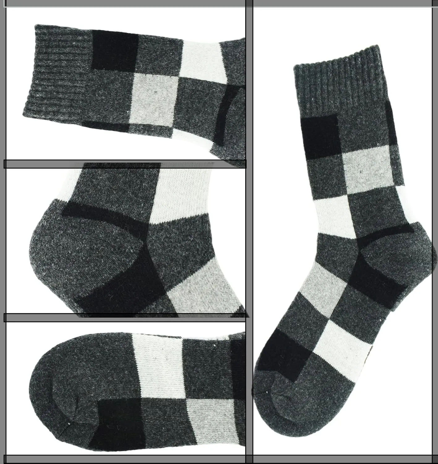 YWSLRC Mens Super Thick Wool Socks Thermal Hiking Winter Warm Soft Comfort Boot Casual Crew Socks,7-12