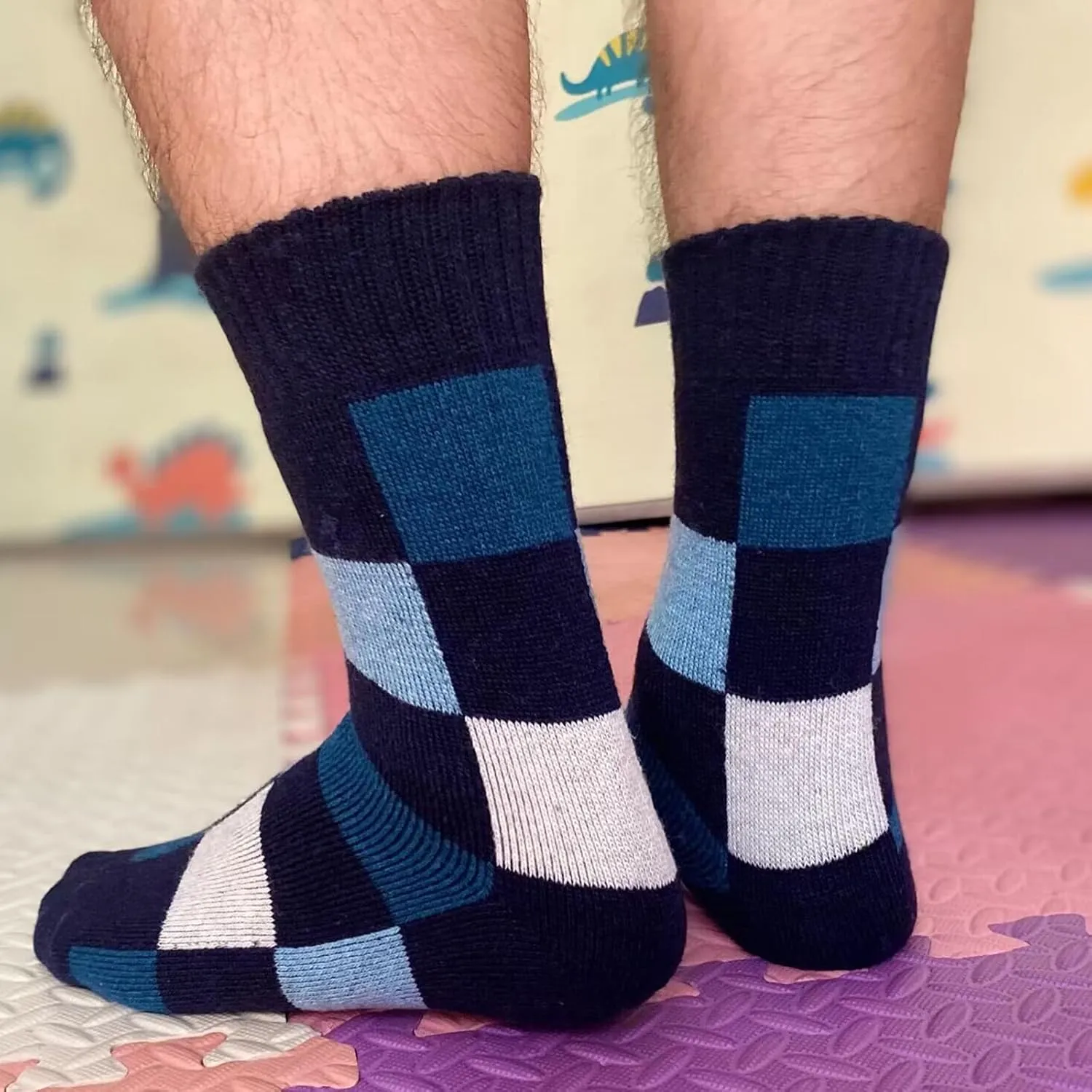 YWSLRC Mens Super Thick Wool Socks Thermal Hiking Winter Warm Soft Comfort Boot Casual Crew Socks,7-12