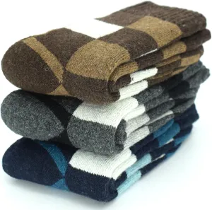 YWSLRC Mens Super Thick Wool Socks Thermal Hiking Winter Warm Soft Comfort Boot Casual Crew Socks,7-12