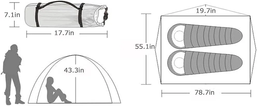 YYDS Tents for Camping Rainproof Dome Tent 8.5 Aluminum Pole Family Camping Tent Camping Equipment 2 People Hiking Outdoor Camping Tents (Color : Orange)