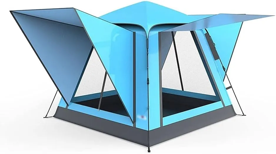 YYDS Tents for Camping Rainproof UV-Proof Outdoor Tent, Automatic Quick-Opening Camping Tent 3-4 Person Family Party Travel Fishing Camping Tents (Color : Blue)