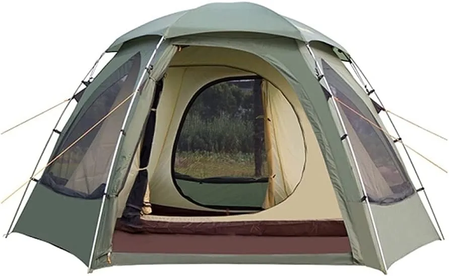 YYDS Tents for Camping Waterproof Double Layer Camping Tent Mesh Windows Instant Tent Easy Set Up Hiking 3-4 Person Camping Tents (Color : Green)