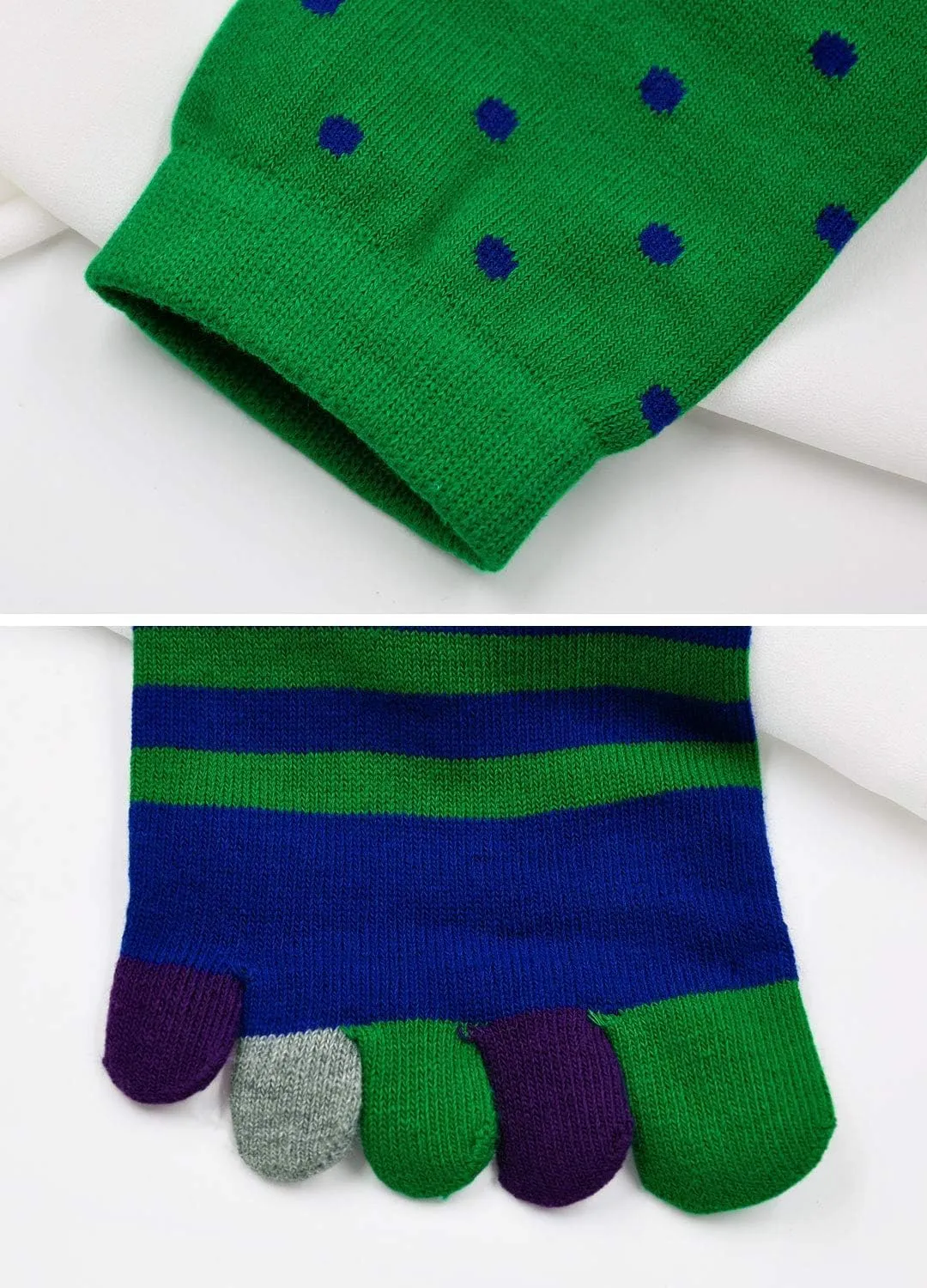 ZAKASA Men’s Toe Socks Cotton Five Finger Crew Socks Athletic Running Socks 5 Pairs