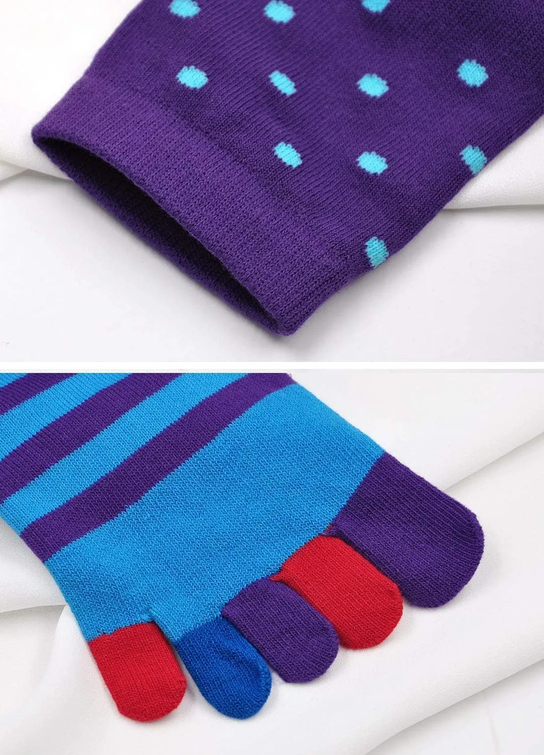 ZAKASA Men’s Toe Socks Cotton Five Finger Crew Socks Athletic Running Socks 5 Pairs