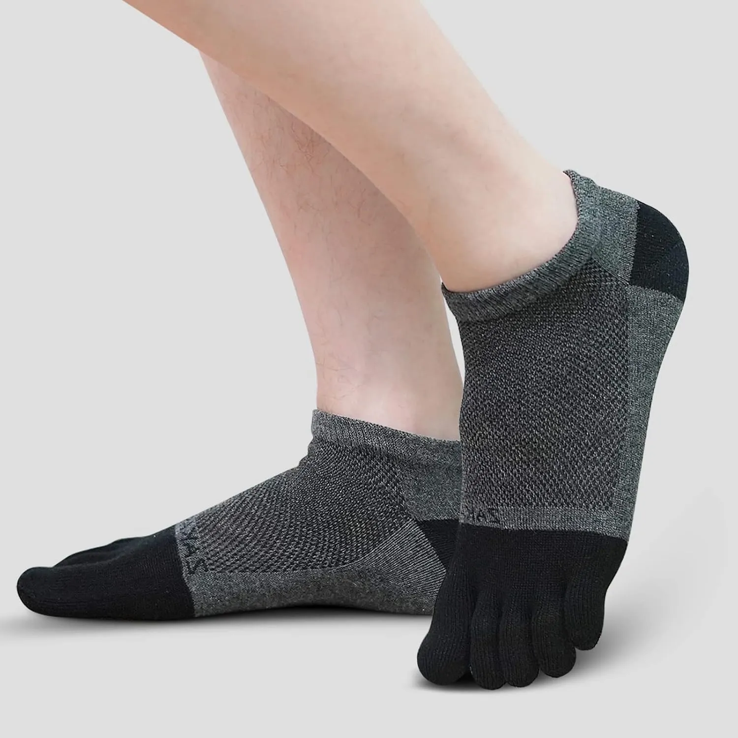 ZAKASA Toe Socks for Men Ankle: No Show Low Cut Toe Socks Individual Five Finger Cotton for Athletic Running 5 Pairs