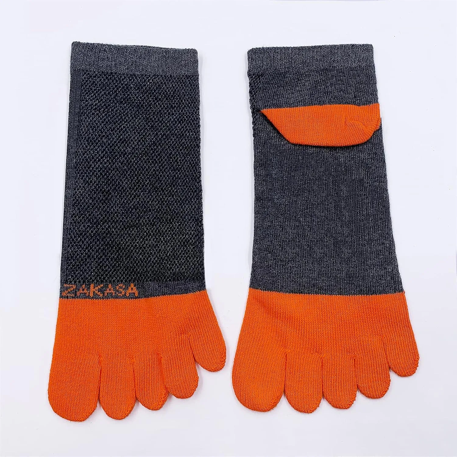 ZAKASA Toe Socks for Men Ankle: No Show Low Cut Toe Socks Individual Five Finger Cotton for Athletic Running 5 Pairs