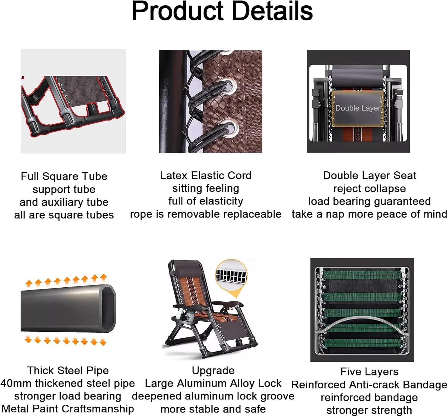 ZTGL F, Folding Camping Cot for Adults, Camping Lounge Chair, Portable and Lightweight Sleeping Bed, Foldable Outdoor Bed, Office Nap Folding Lounge Chairs